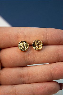 Pingente Religioso Eucaristia Dupla Face Ouro - 01 Und