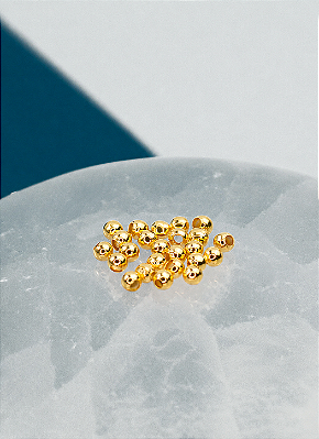 Entremeio Bolinha ABS 3Mm Ouro - 100 Pçs