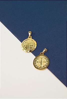 Pingente Religioso São Bento Medio Ouro - 01 Und