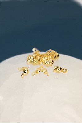 Tips Bolinha 8x4mm Ouro - 50 Pçs
