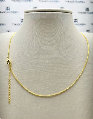 Colar Rabo De Rato 1,2mm - medida 45CM- banho ouro camada 2 milésimos com verniz italiano - 1 Unidade