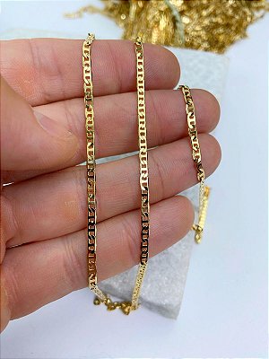 Corrente Piastrine Diamantada Laminada - Banho Ouro 2 Milésimos Com Verniz Protetivo - 1 Metro