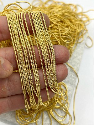 Corrente Rabo de Rato 1,2mm  Snake Fina * Banho Ouro Camada 2 Milésimos e Verniz italiano - 1 Metro
