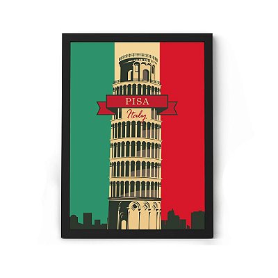 Quadro Decorativo Para Sala / Quarto Itália Torre de Pisa Decoração