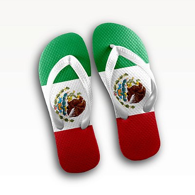 Chinelo Personalizado Bandeira Do México Decoração
