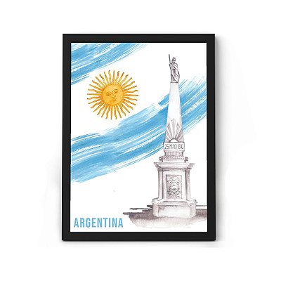 Quadro da Argentina Decorativo para sala -  Bandeira Da Argentina Decoração