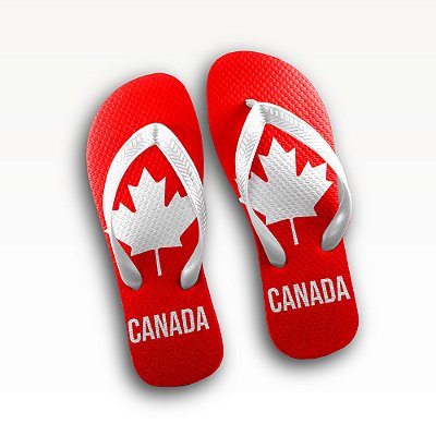Chinelo Personalizado Bandeira Do Canada Decoração