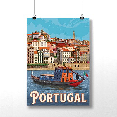 Placa Decorativa Pontos Turístico de Portugal Decoração