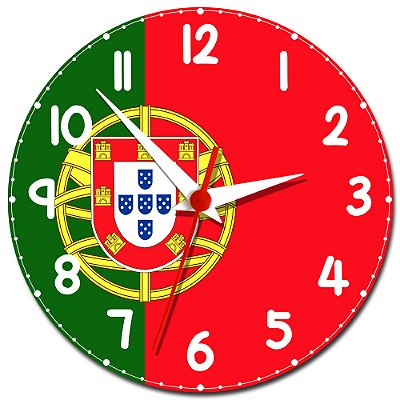 Relógio de Parede Bandeira de Portugal Decoração