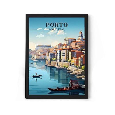 Quadro Decorativo Pontos Turístico de Portugal Decoração