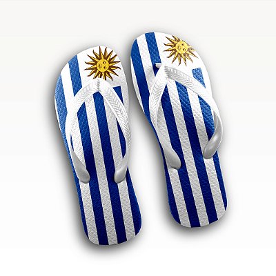 Chinelo Personalizado Bandeira Do Uruguai Decoração