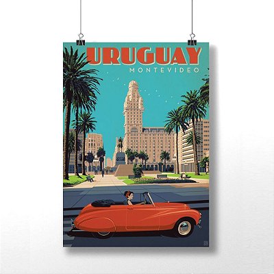 Placa Decorativa Uruguai Retro Vintage Decoração