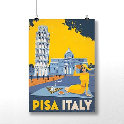 Placa Decorativa Pisa Roma Itália Decoração