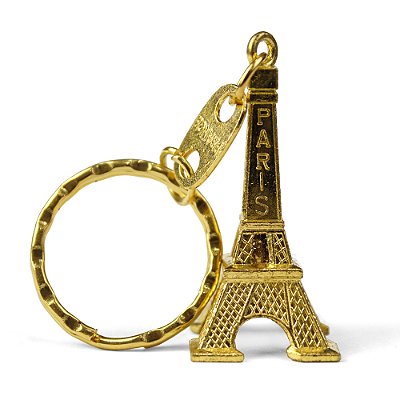 Chaveiro Torre Eiffel Paris França Dourado Decorativo