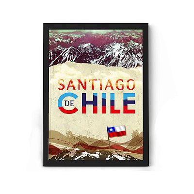 Quadro De Viagem Santiago de Chile  Decorativo