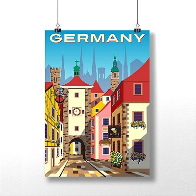 Placa Decorativa de Viagem  da Alemanha Decoração