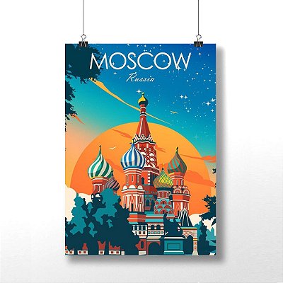 Placa Decorativa Moscow Rússia Decoração - Placa Rússia