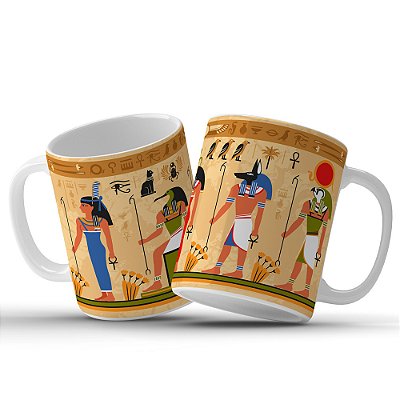 Caneca Do Egito Decorativa em Cerâmica 325ml