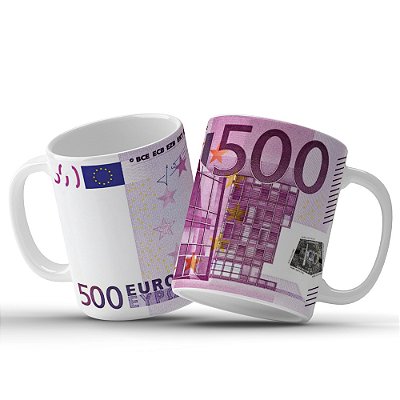 Caneca Personalizada Nota de 500 Euro Decoração