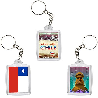 Chaveiro Personalizado Do Chile - Chaveiro Decorativo do Chile Decoração 6x4cm