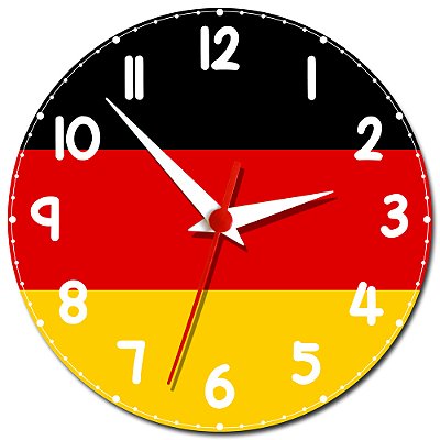 Relógio de Parede Decorativo Bandeira da Alemanha - Relógio da Alemanha