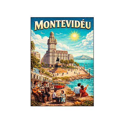 Imã de Geladeira Personalizado Do Uruguai Montevidéu