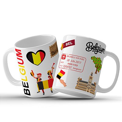 Caneca Decorativa da Bélgica – Caneca de lembrança de viagem, Souvenir da Bélgica