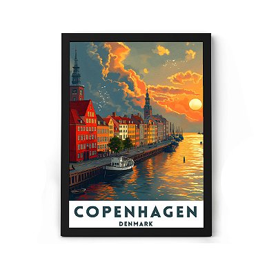 Quadro Decorativo Com Tema de Viagem da Dinamarca Copenhagen