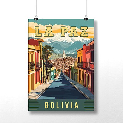 Placa Decorativa Da Bolívia La Paz Com Tema de Viagem