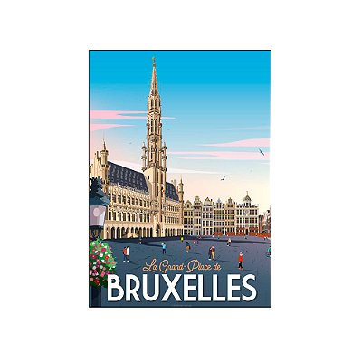 Imã de Geladeira Pontos Turístico da Bélgica Bruxelas