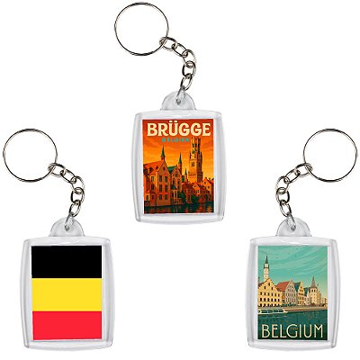Chaveiro Decorativo Da Bélgica Bruxelas Souvenir 6x4cm