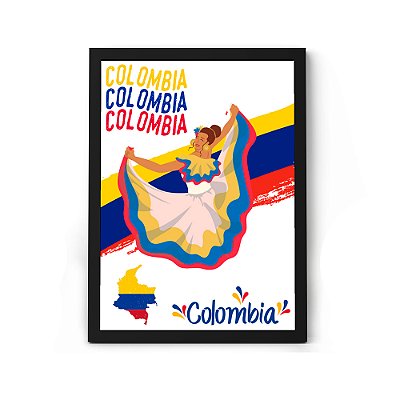 Quadro Decorativo Com Tema de Viagem da Colômbia Bogotá e Cartagena