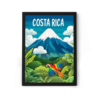 Quadro Decorativo da Costa Rica Paisagem Tropical Para Sala ou Quarto Com Moldura