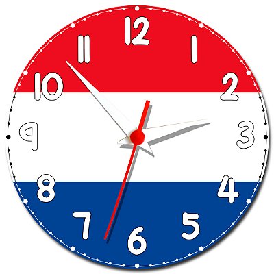 Relógio de Parede Decorativo Bandeira Da Holanda - Relógio da Holanda