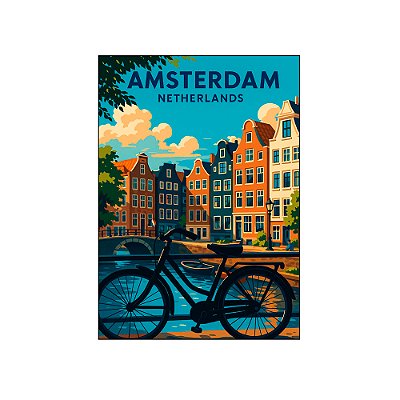 Imã de Geladeira Pontos Turístico da Holanda Amsterdam