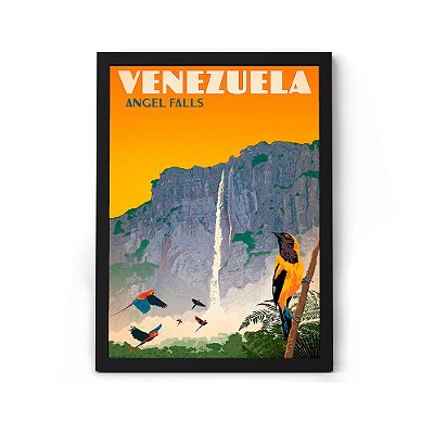 Quadro Decorativo Ponto Turístico Da Venezuela Para Sala ou Quarto Com Moldura