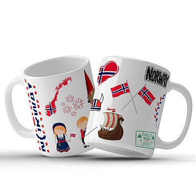Caneca Decorativa da Noruega Fiorde de Geirangerfjord Souvenir