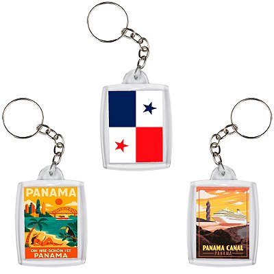Chaveiro Decorativo Pontos Turísticos do Panamá Souvenir 6x4cm