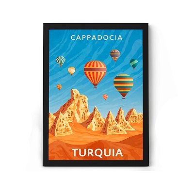 Quadro Decorativo Ponto Turístico Da Turquia Para Sala ou Quarto Com Moldura
