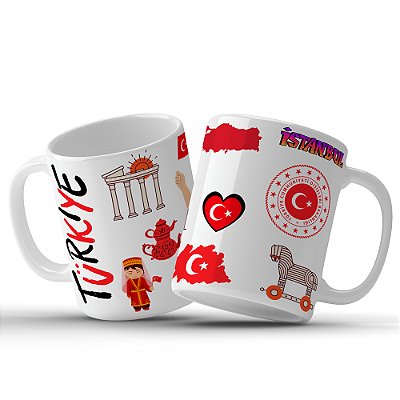 Caneca Decorativa da Turquia Istambul Souvenir 325ml