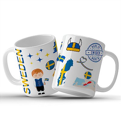 Caneca Da Suécia Gamla Stan Estocolmo Lembrança Decorativa 325ml