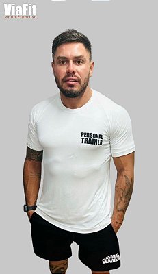 Camiseta Poliamida Personal Trainer Masculina Branca