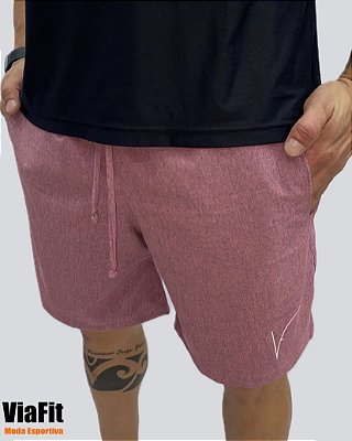 Bermuda Masculina ViaFit Rosa Mescla