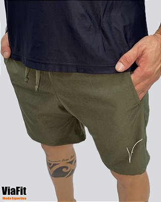 Bermuda Masculina ViaFit Verde Militar