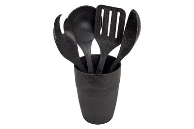 Suporte c/ 4 utensílios Preto - Evo