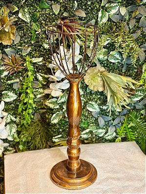 4771 Vaso pé alto torneado rústico