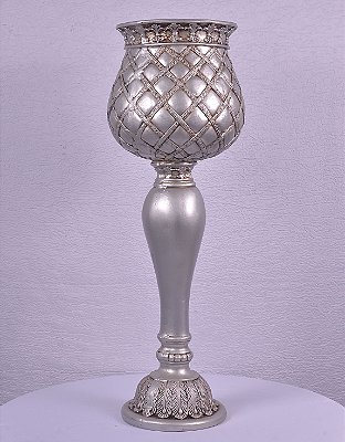 4853 vaso centro de mesa resina classico prata