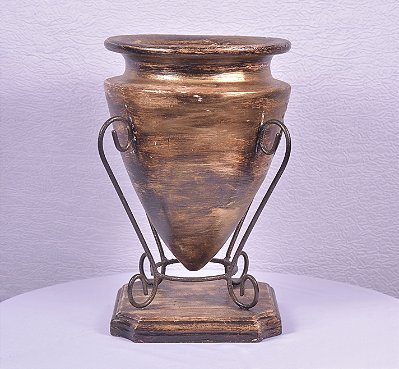 4860 vaso cerâmica envelhecido com ferro