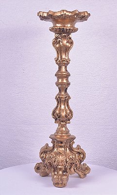 4861 pedestal toucheiro dourado resina com prato m.