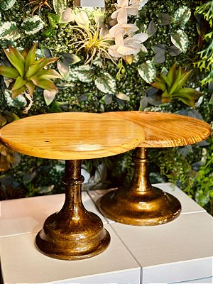 4873 bandeja de doce torneada madeira - conjunto